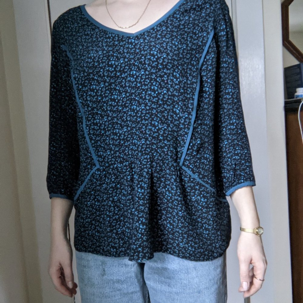90's NAF NAF Flowy Blue Blouse